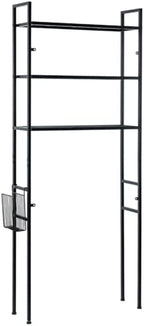 MyGift 3 Tier Over The Toilet Storage, Freestanding Bathroom Organizer Shelf, Above Toilet Rack with Removable Magazine Holder Basket, Black Metal Cabinet for Laundry Space Saver, 26.4x7.8x63.6 Inch - Image 7
