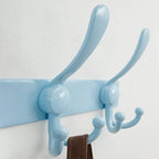 Dseap Coat Rack Wall Mount 37”, Heavy Duty 12-Gauge Base vs Flimsy 1mm, Double-Thick Anti-Snap Hooks, 16” Stud-Mount, Stainless Steel 10-Hook Hanger for Closet Entryway, Blue, Pack of 2 - Image 2