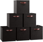 Ornavo Home 13x13 Foldable Fabric Storage Cube Bins, 6 Pack, Black by OrnavoHome