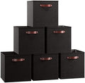 Ornavo Home 11x11 Foldable Fabric Storage Cube Bins, 6 Pack, Black by OrnavoHome