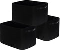 MINTWOOD Design 3-Pack Storage Baskets for Shelves, Decorative Baskets for Organizing, Woven Baskets for Storage, Book Basket Cube Bin Box, Pantry Closet, Shoe Organizer, Black / Black by MINTWOODDesign