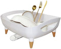 Dish Drying Rack, Modern Sink Drainer with Strainer extenable spout, Pots & Pans, Space Saving Kitchen Dish Racks, Kitchen Counter Dish Drainer Off White escurridor de cocina platos by Unknown