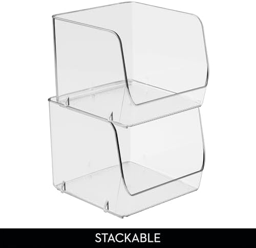 iDesign Stackable Open-Front Storage Bins, Set of 6, Clear - Image 5