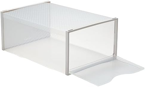 Simplify Set of 12 Stackable Shoe Boxes | Customizable | Fits Size 11 Shoes | Drop Front Design | Closet Storage | Sneakers | Heels | Clear and White - Image 6