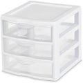 Sterilite Clearview 3-Drawer Cart Small Plastic Storage Organizer, 18-Pack by Sterilite