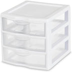 Sterilite Clearview 3-Drawer Cart Small Plastic Storage Organizer, 18-Pack by Sterilite