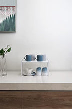 Nxconsu Stackable Cabinet Shelf Organizer 2 Pack, Standard Tall White - Image 6