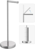 Brushed Nickel Toilet Paper Holder Stand Free Standing Tissue Roll Holder by BathroomDecor