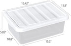 Stackable Plastic Storage Bins with Lids, 14 Qt, 2 Pack - Image 2