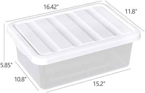 Stackable Plastic Storage Bins with Lids, 14 Qt, 2 Pack - Image 2