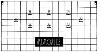 Rae Dunn Wire Wall Grid - Large Metal Grid Panel Organizer for Collage, Photo Wall, Picture Display, Memo Board, Hanging Office Organization, Art - Home and Classroom Décor - Memories Black by RaeDunn