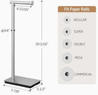 KES Freestanding Toilet Paper Holder Stand Bathroom Toilet Paper Storage Stainless Steel Brushed Steel, BPH286S1A-2 - Image 5