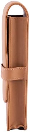 DiLoro Leather Pen Case Pouch Holder for Two Fountain Ballpoint Rollerball Pens or Pencils (Tan) - Image 3