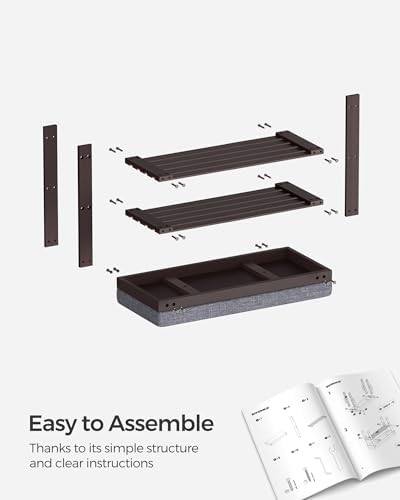 SONGMICS Bamboo Shoe Bench, 3-Tier Shoe Rack, 11.9 x 20.5 x 19.2 Inches - Image 6
