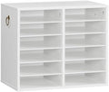 HOOBRO Literature Organizers, 12 Compartments Office Mailbox with Adjustable Shelves, Wood Countertop Literature Sorter for Office, Home, Classroom, Mailrooms Organization White WT12WF01 by HOOBRO