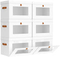 Homsorout Small Closet Storage Bins - Closet Shelf Organizer with Open Window, 6 Pack, White by Homsorout