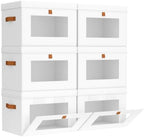 Homsorout Small Closet Storage Bins - Closet Shelf Organizer with Open Window, 6 Pack, White by Homsorout