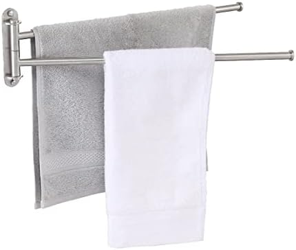 KES 19.5-Inch Bathroom Towel Rack, Swivel Towel Rack 2-Arm, Swing Out Double Towel Bar Wall Mounted, SUS304 Stainless Steel Brushed Finish, A2103S2L50-2 by KES