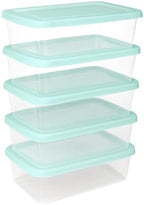 Sterilite 5-Pack Stackable Storage Bin with Lid, Clear Plastic Design, 6 Quart by Sterilite