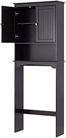 Spirich Over Toilet Storage Cabinet with Doors, Espresso Bathroom Organizer - Image 6