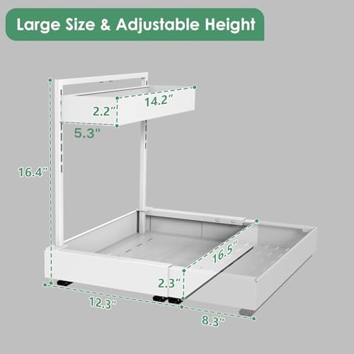 REALINN L-Shaped Under Sink Organizer with 6-Level Height Adjustment - Image 5