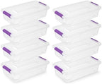 novelinks 4 Quart Clear Plastic Storage Containers with Lids (8 Pack) by novelinks