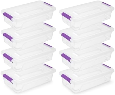 novelinks 4 Quart Clear Plastic Storage Containers with Lids (8 Pack) by novelinks