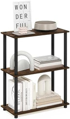 Furinno Turn-N-Tube Storage Shelves, 3-Tier Book Shelf, Corner Shelf, Toolless Open Shelves, for Organization and Storage, Living Room, Garage, Home Office, Amber Pine by Furinno-FitsYourSpaceFitsYourBudget