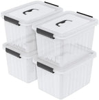 18 Quart Storage Boxes, 4-Pack Clear Plastic Storage Bins with Lids - Image 7