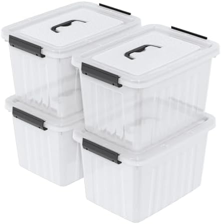 18 Quart Storage Boxes, 4-Pack Clear Plastic Storage Bins with Lids - Image 7