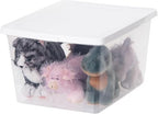 IRIS USA 4-Pack 25 Qt Storage Bins with Lids, Stackable Box, Clear/White - Image 3