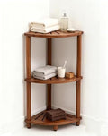 Corner Shelf Shower Caddy Stand 3 Tier for Bathroom, Space Saving Shower Organizer Corner Stand, Bathroom Shelves for Inside Shower - Home Decor & Bathroom Storage Acacia by Topspeeder
