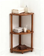 Corner Shelf Shower Caddy Stand 3 Tier for Bathroom, Space Saving Shower Organizer Corner Stand, Bathroom Shelves for Inside Shower - Home Decor & Bathroom Storage Acacia by Topspeeder