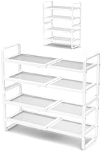 Expandable Metal Shoe Rack for Closet, Entryway & Garage, 4-Tier, White by SNTD