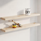 Homeforia 30 Inch DIY Floating Shelves, High-End Solid Pine Wood, Set of 2 by Homeforia
