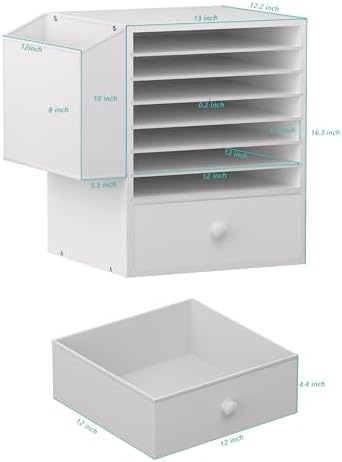 Unionly 12x12 Scrapbook Paper Organizer with drawer for Office,Classroom - Image 5
