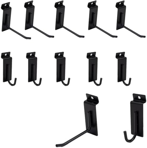 Slatwall Accessories Heavy Duty Garage Hooks Slatwall Panel Hooks Slat Wall Hanging Hook for Bike Ladder Garage Storage System Accessory Multi Size Utility (10 Single Hook) by FRAYSCENT