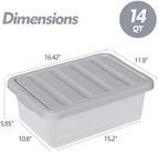 2 Pack Storage Bins with Lids, Stackable Plastic Containers, 14 Qt - Image 2