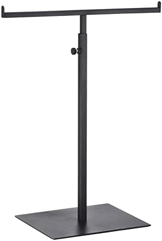uxcell Purse Display Stand T Shaped Metal Adjustable Handbag Rack Double Hook Holder Necklace Organizer for Home Boutique Store - Black by uxcell