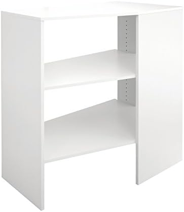 ClosetMaid SuiteSymphony Wood Corner Shelf Unit, 2 Shelves, Adjustable, Stacking, For Storage, Closet, Clothes, Shoes, Décor, Pure White by Unknown