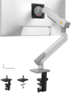 NB SmooVex™ Single Monitor Arm for Monitors 17'' to 32 inch, Mechanical Spring Mount Load up to 9 kg, VESA 75/100 mm Monitor-Mount A5 (White) by NBERGONOMIC