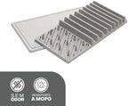 Lyor Dish Drying Rack with Diatomite Stone Mat, Countertop Drainer for Plates, Cups and Utensils, Gray, Absorbent Drying Tray for Kitchen Countertop, Space-Saving Design 14.5 x 6.5 x 1.6 in - Image 2