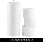 iDesign Freestanding Bathroom Toilet Paper Storage Holder, 2-Pack, White - Image 5