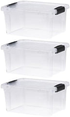 Superio 6.6 Quart Clear Plastic Storage Boxes with Lids, Stackable Organizer Containers, BPA-Free Storage Bins for Home, Office, School & Dorm, 3 Pack by Superio
