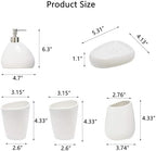 White Ceramic Bathroom Accessory Set, Bathroom Vanity Countertop Set, Bathroom Soap Dispenser and Toothbrush Holder Set Complete, 2 Tumbler Cup, Soap Dish, 5 Pieces - Image 2