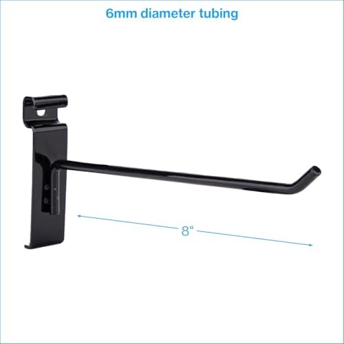 SSWBasics 8 inch Black Peg Hook for Wire Grid - 50 Count - Image 5