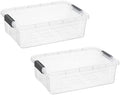 Superio 13.7 Quart Clear Plastic Storage Bin with Lid, Stackable Organizer Box, BPA-Free Storage Container for Home, Garage, School & Office, 2 Pack by Superio