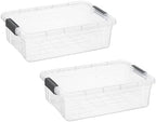 Superio 13.7 Quart Clear Plastic Storage Bin with Lid, Stackable Organizer Box, BPA-Free Storage Container for Home, Garage, School & Office, 2 Pack by Superio