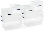 Rubbermaid Cleverstore Clear Dorm Variety 16-Pack, Made in USA, Stackable Large Clear Storage Bins with Lids, See-Through Plastic Storage, with Latching Lids, BPA-Free by Rubbermaid