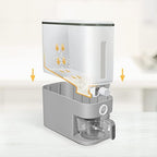 Proarea Rice Dispenser 25 Lbs, Airtight Grain Rice Storage Container with Measuring Cup, One-Touch Dry Food Dispenser for Kitchen Pantry, Clear Scale Window, Graphite Gray - Image 4